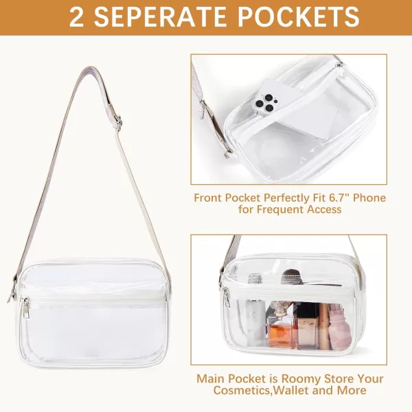 BOSTANTEN Clear Purses for Women Stadium Approved Clear Bags Small Crossbody Bags Trendy for Concerts Sports