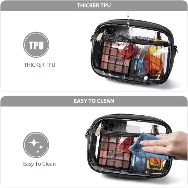 BOSTANTEN Clear Purses for Women Stadium Approved Clear Bags Small Crossbody Bags Trendy for Concerts Sports