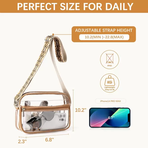 BOSTANTEN Clear Purses for Women Stadium Approved Clear Bags Small Crossbody Bags Trendy for Concerts Sports