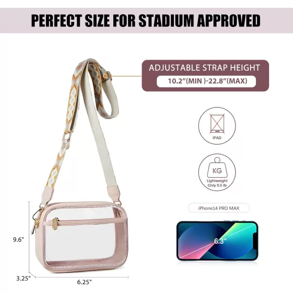 BOSTANTEN Clear Purses for Women Stadium Approved Clear Bags Small Crossbody Bags Trendy for Concerts Sports