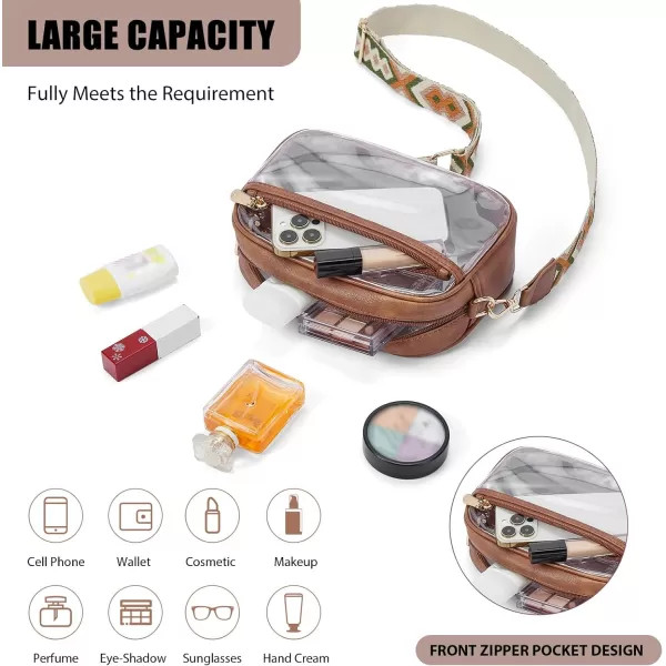BOSTANTEN Clear Purses for Women Stadium Approved Clear Bags Small Crossbody Bags Trendy for Concerts Sports