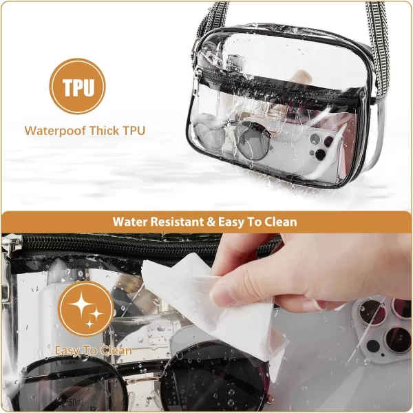 BOSTANTEN Clear Purses for Women Stadium Approved Clear Bags Small Crossbody Bags Trendy for Concerts Sports