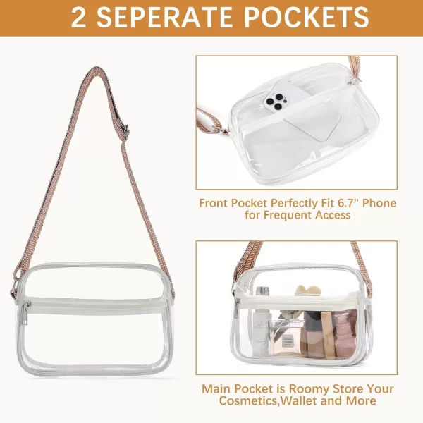 BOSTANTEN Clear Purses for Women Stadium Approved Clear Bags Small Crossbody Bags Trendy for Concerts Sports