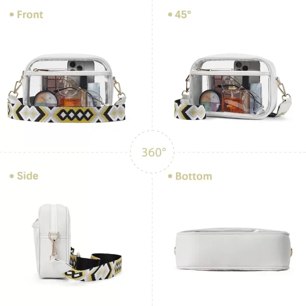 BOSTANTEN Clear Purses for Women Stadium Approved Clear Bags Small Crossbody Bags Trendy for Concerts Sports
