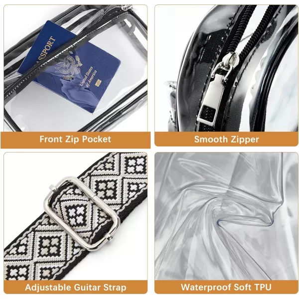 BOSTANTEN Clear Purses for Women Stadium Approved Clear Bags Small Crossbody Bags Trendy for Concerts Sports