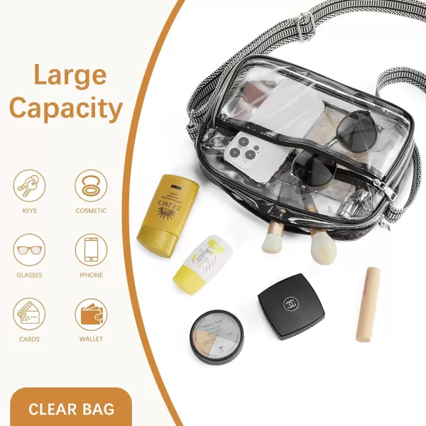 BOSTANTEN Clear Purses for Women Stadium Approved Clear Bags Small Crossbody Bags Trendy for Concerts Sports