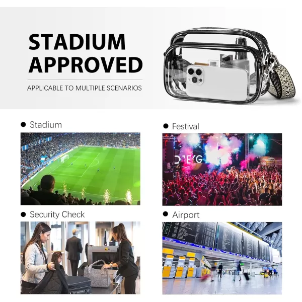 BOSTANTEN Clear Purses for Women Stadium Approved Clear Bags Small Crossbody Bags Trendy for Concerts Sports