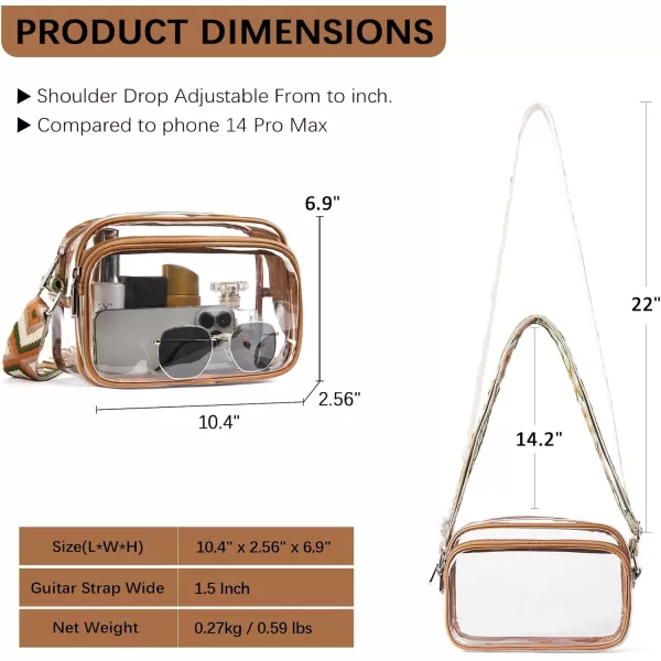 BOSTANTEN Clear Purses for Women Stadium Approved Clear Bags Small Crossbody Bags Trendy for Concerts Sports