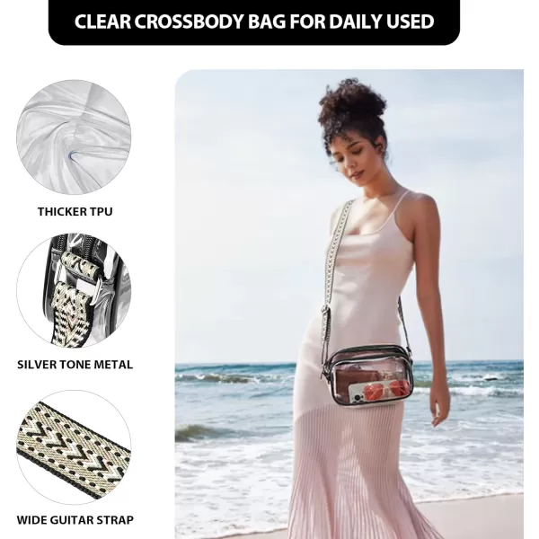 BOSTANTEN Clear Purses for Women Stadium Approved Clear Bags Small Crossbody Bags Trendy for Concerts Sports