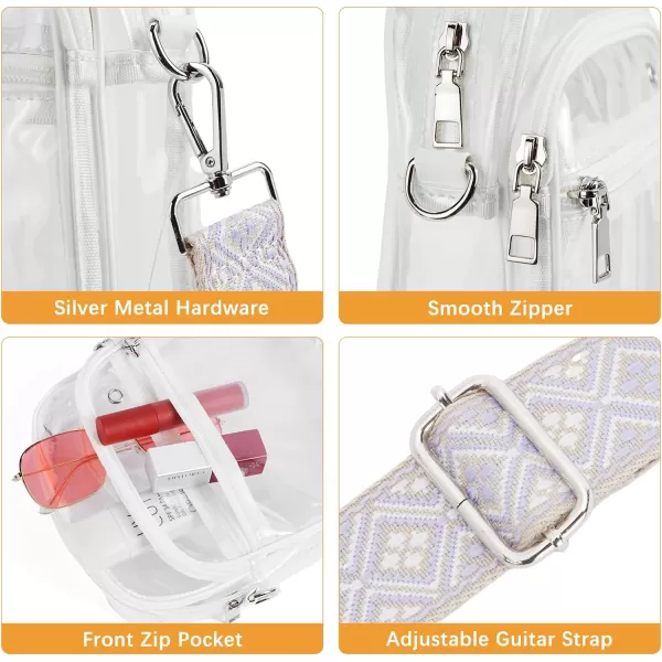 BOSTANTEN Clear Purses for Women Stadium Approved Clear Bags Small Crossbody Bags Trendy for Concerts Sports)