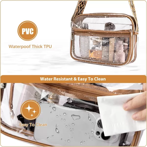 BOSTANTEN Clear Purses for Women Stadium Approved Clear Bags Small Crossbody Bags Trendy for Concerts Sports