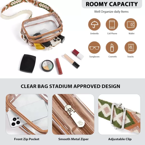 BOSTANTEN Clear Purses for Women Stadium Approved Clear Bags Small Crossbody Bags Trendy for Concerts Sports