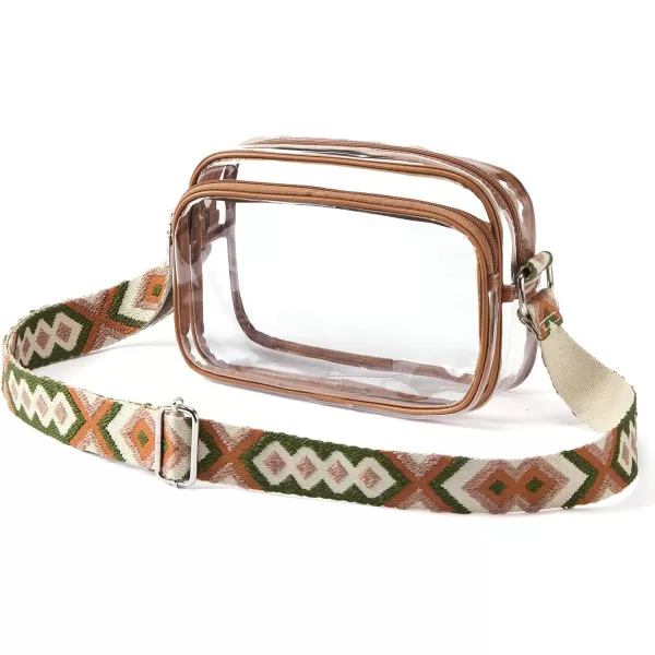 BOSTANTEN Clear Purses for Women Stadium Approved Clear Bags Small Crossbody Bags Trendy for Concerts Sports