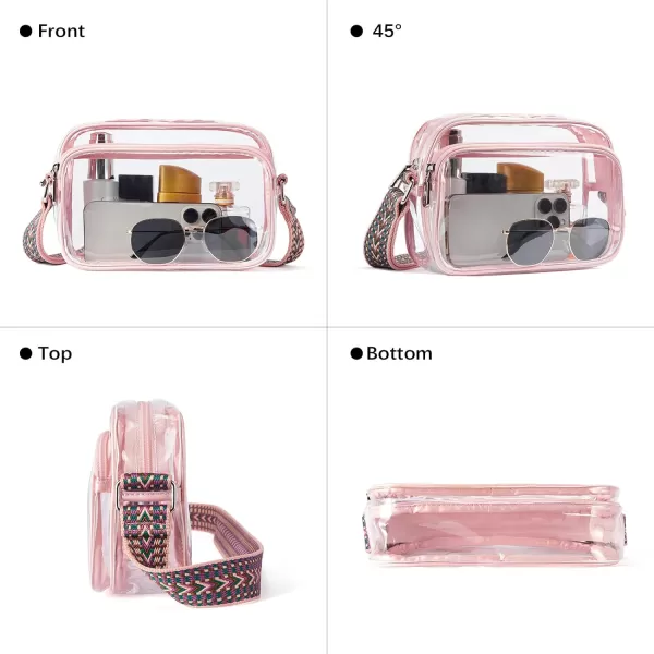 BOSTANTEN Clear Purses for Women Stadium Approved Clear Bags Small Crossbody Bags Trendy for Concerts Sports