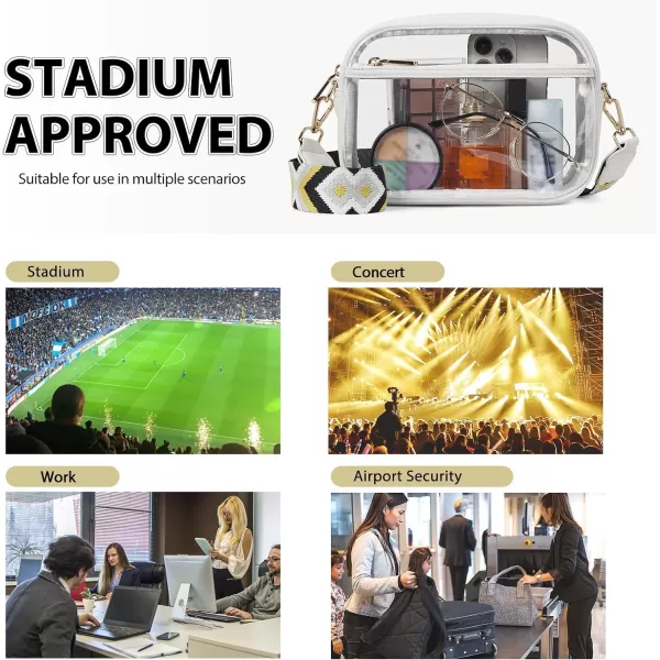 BOSTANTEN Clear Purses for Women Stadium Approved Clear Bags Small Crossbody Bags Trendy for Concerts Sports