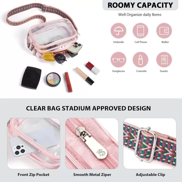 BOSTANTEN Clear Purses for Women Stadium Approved Clear Bags Small Crossbody Bags Trendy for Concerts Sports