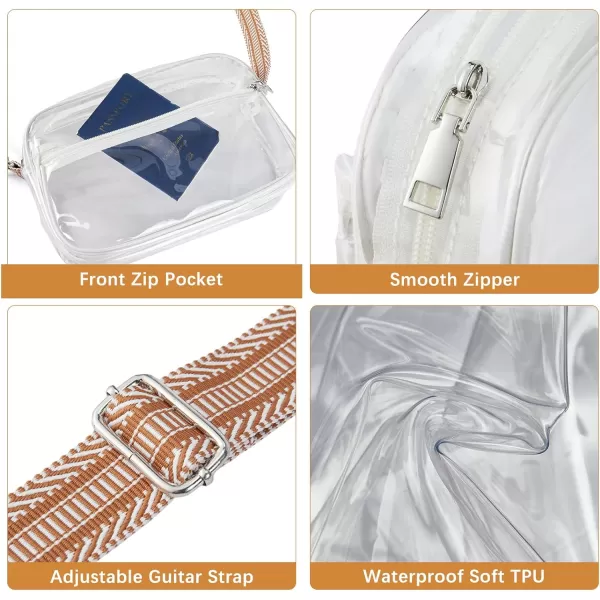BOSTANTEN Clear Purses for Women Stadium Approved Clear Bags Small Crossbody Bags Trendy for Concerts Sports