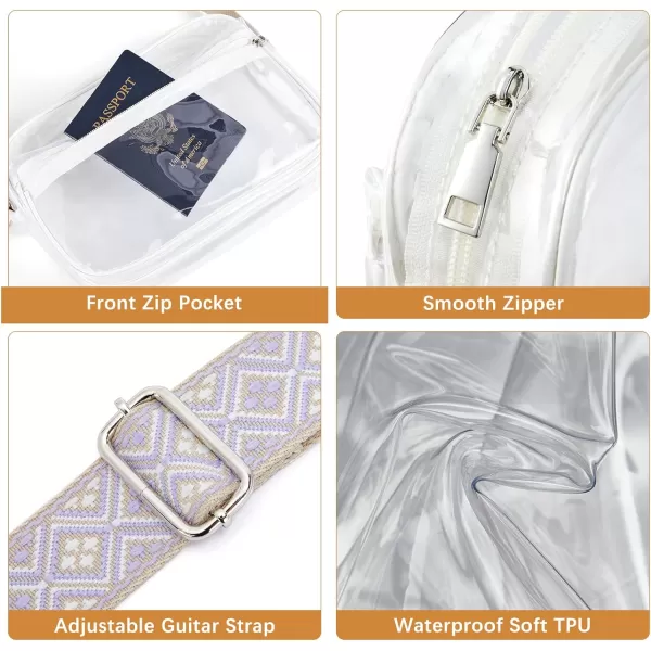 BOSTANTEN Clear Purses for Women Stadium Approved Clear Bags Small Crossbody Bags Trendy for Concerts Sports