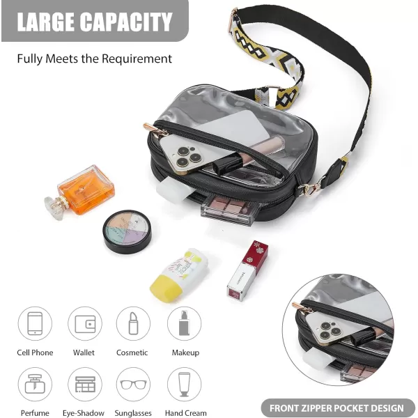 BOSTANTEN Clear Purses for Women Stadium Approved Clear Bags Small Crossbody Bags Trendy for Concerts Sports