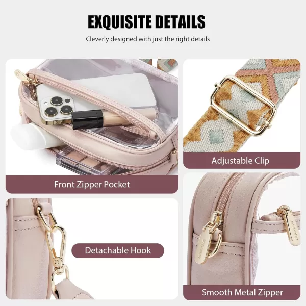 BOSTANTEN Clear Purses for Women Stadium Approved Clear Bags Small Crossbody Bags Trendy for Concerts Sports