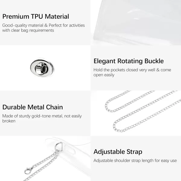 BOSTANTEN Clear Purses for Women Stadium Approved Clear Bags Small Crossbody Bags Trendy for Concerts Sports