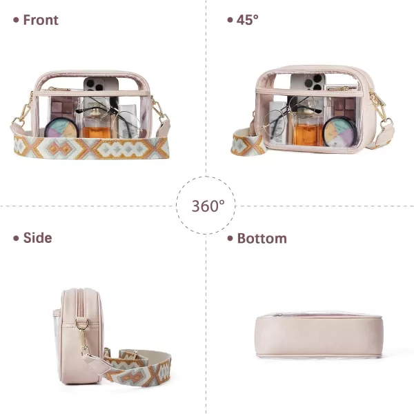 BOSTANTEN Clear Purses for Women Stadium Approved Clear Bags Small Crossbody Bags Trendy for Concerts Sports