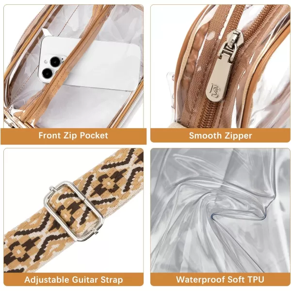 BOSTANTEN Clear Purses for Women Stadium Approved Clear Bags Small Crossbody Bags Trendy for Concerts Sports