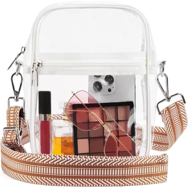 BOSTANTEN Clear Purses for Women Stadium Approved Clear Bags Small Crossbody Bags Trendy for Concerts Sports