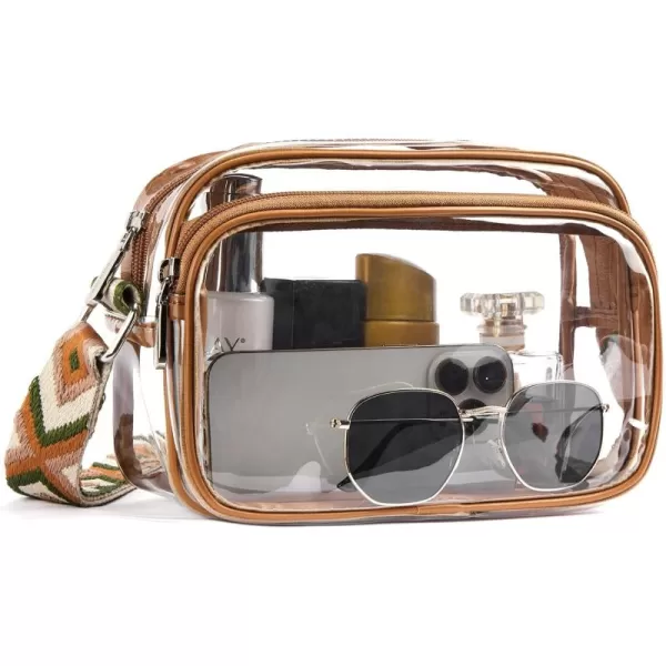 BOSTANTEN Clear Purses for Women Stadium Approved Clear Bags Small Crossbody Bags Trendy for Concerts Sports