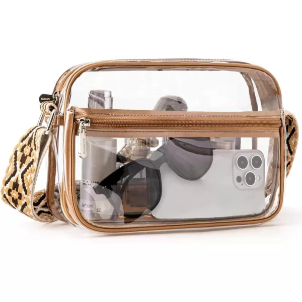 BOSTANTEN Clear Purses for Women Stadium Approved Clear Bags Small Crossbody Bags Trendy for Concerts Sports