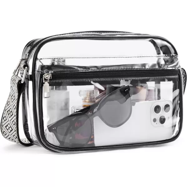 BOSTANTEN Clear Purses for Women Stadium Approved Clear Bags Small Crossbody Bags Trendy for Concerts Sports