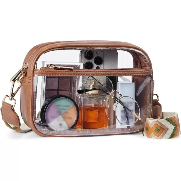 BOSTANTEN Clear Purses for Women Stadium Approved Clear Bags Small Crossbody Bags Trendy for Concerts Sports