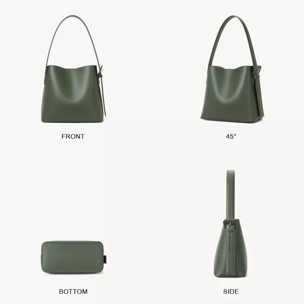 BOSTANTEN Bucket Bag Leather Shoulder Purses for Women Trendy Adjustable Strap
