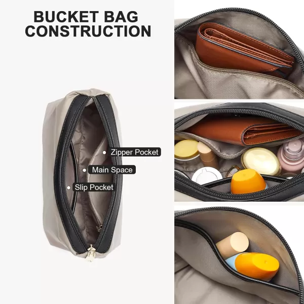 BOSTANTEN Bucket Bag Leather Shoulder Purses for Women Trendy Adjustable Strap