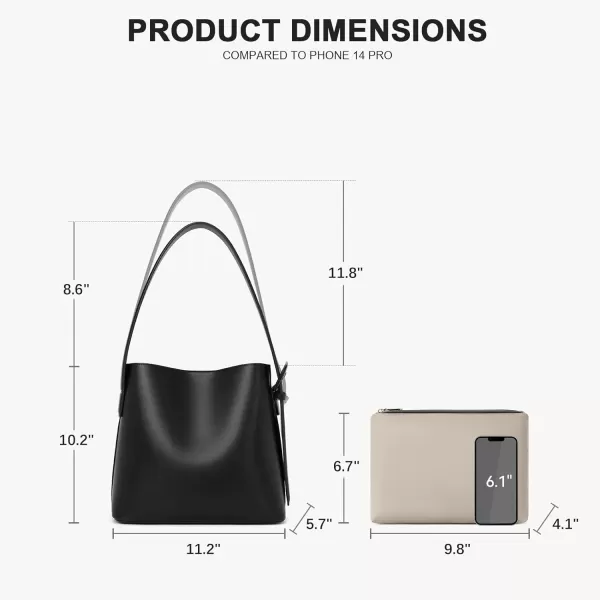 BOSTANTEN Bucket Bag Leather Shoulder Purses for Women Trendy Adjustable Strap