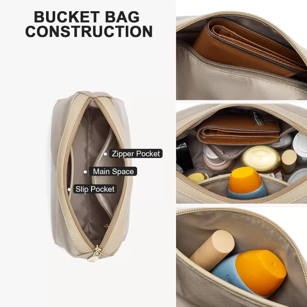 BOSTANTEN Bucket Bag Leather Shoulder Purses for Women Trendy Adjustable Strap