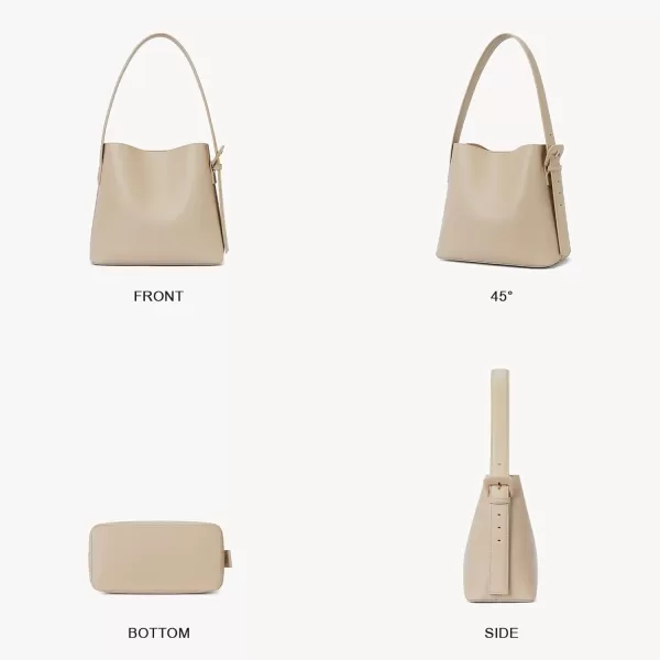 BOSTANTEN Bucket Bag Leather Shoulder Purses for Women Trendy Adjustable Strap