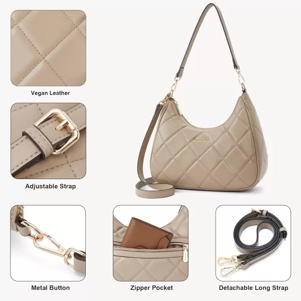 BOSTANTEN Crescent Crossbody Bags Quilted Shoulder Purses for Women with Long and Short Straps