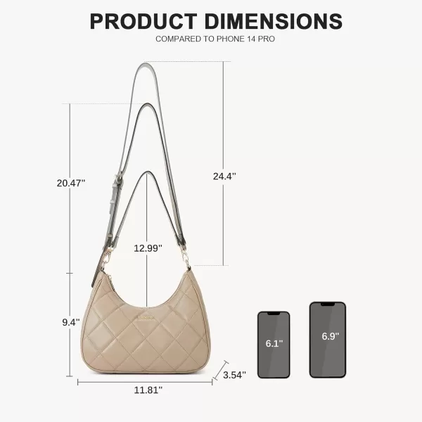 BOSTANTEN Crescent Crossbody Bags Quilted Shoulder Purses for Women with Long and Short Straps