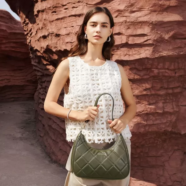BOSTANTEN Crescent Crossbody Bags Quilted Shoulder Purses for Women with Long and Short Straps