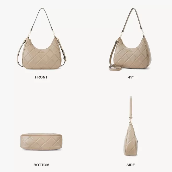 BOSTANTEN Crescent Crossbody Bags Quilted Shoulder Purses for Women with Long and Short Straps