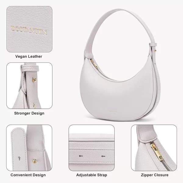 BOSTANTEN Crescent Shoulder Bag for Women Trendy Crossbody Hobo Purse Vegan Leather Clutch Handbag Adjustable Strap