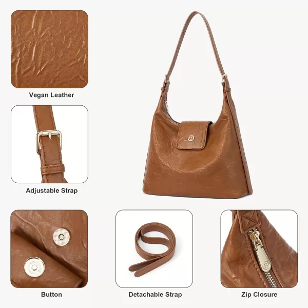 BOSTANTEN Crossbody Hobo Bag for Women Trendy Leather Shoulder Purses Adjustable Strap