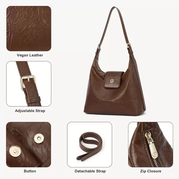 BOSTANTEN Crossbody Hobo Bag for Women Trendy Leather Shoulder Purses Adjustable Strap