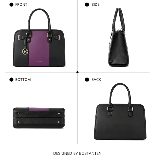 BOSTANTEN Leather Handbags for Women Designer Satchel Purses Top Handle Tote Work Shoulder Bags