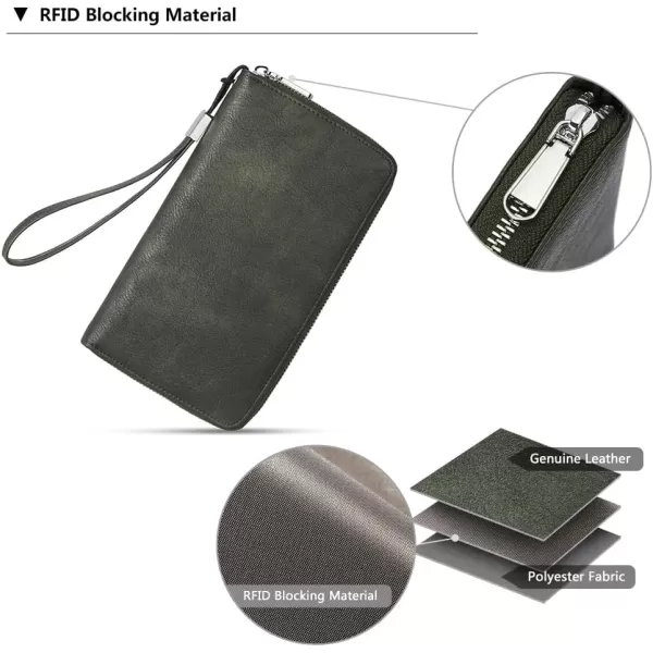 BOSTANTEN Leather Wallets for Women RFID Blocking Zip Around Credit Card Holder Phone Wristlet Clutch