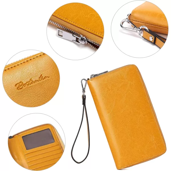 BOSTANTEN Leather Wallets for Women RFID Blocking Zip Around Credit Card Holder Phone Wristlet Clutch