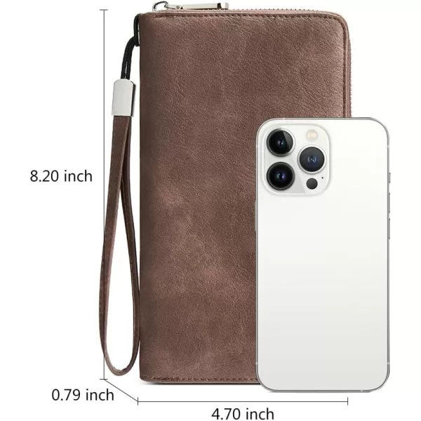 BOSTANTEN Leather Wallets for Women RFID Blocking Zip Around Credit Card Holder Phone Wristlet Clutch