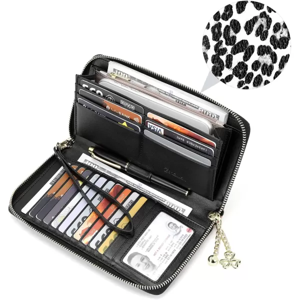 BOSTANTEN Leather Wallets for Women RFID Blocking Zip Around Credit Card Holder Phone Wristlet Clutch