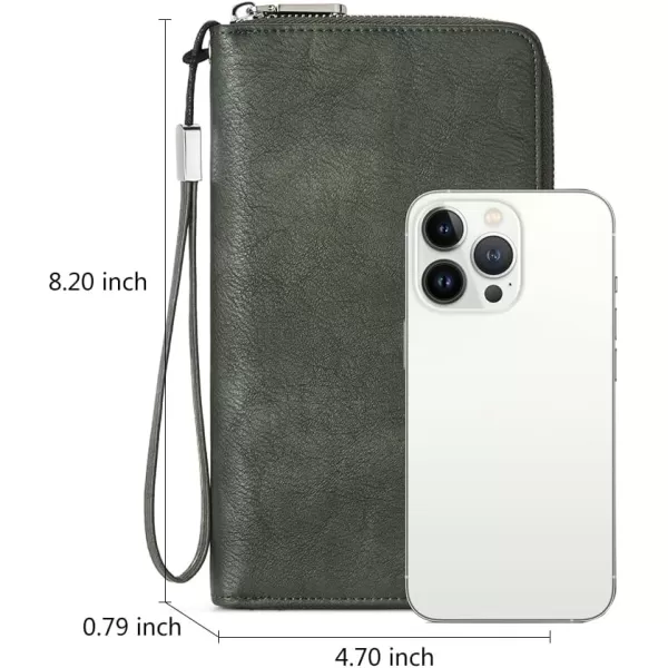 BOSTANTEN Leather Wallets for Women RFID Blocking Zip Around Credit Card Holder Phone Wristlet Clutch